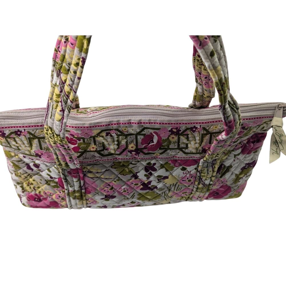Make Me Blush Vera Bradley Shoulder Bag Floral Quilted Purse Pink Green Flowers - Picture 7 of 11